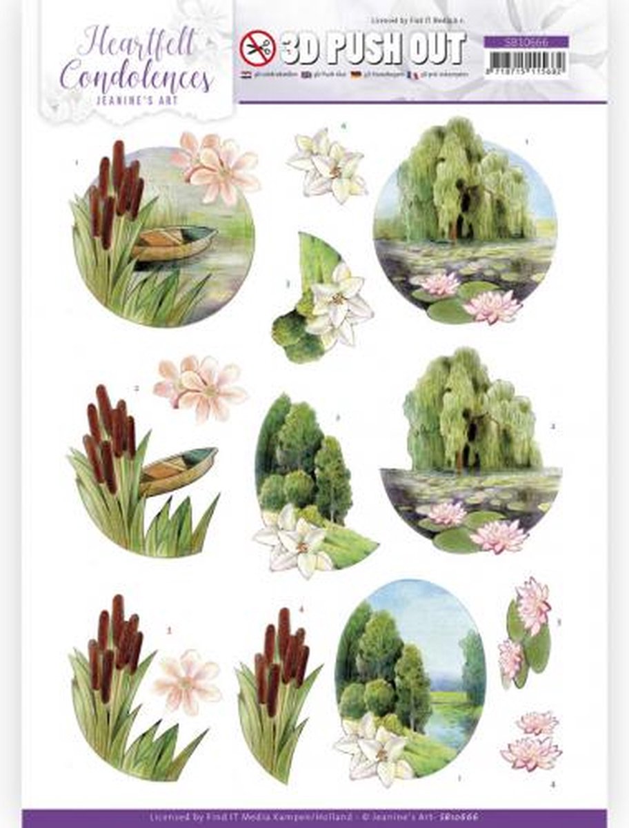 3D Push Out - Jeanines Art - Heartfelt Condolences - Weeping Willow